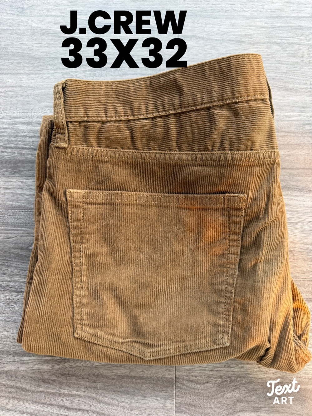 J.Crew 770 Straight Fit Corduroy Pants Mens 33x32 Brown Fine Wale Stretch